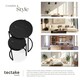 image 5 of Side Table Ellsa - marble top, steel frame, elegant design - Set of 2 Black
