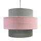 image 4 of Pair of Pink and Grey Two Tier Light Shades Grey | Pink
