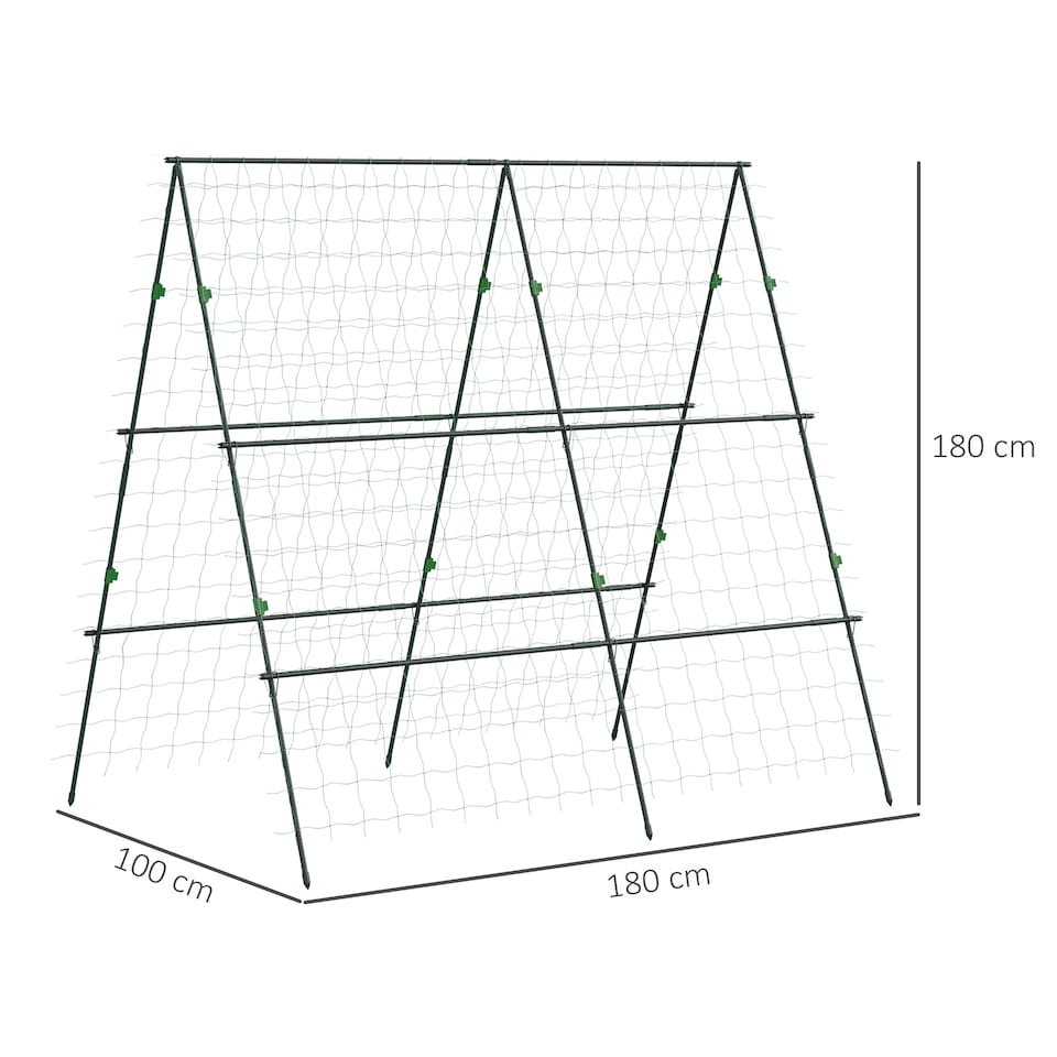 image 1 of Outsunny A-Frame Trellis Plant Support for Vegetables, Flowers, Fruit