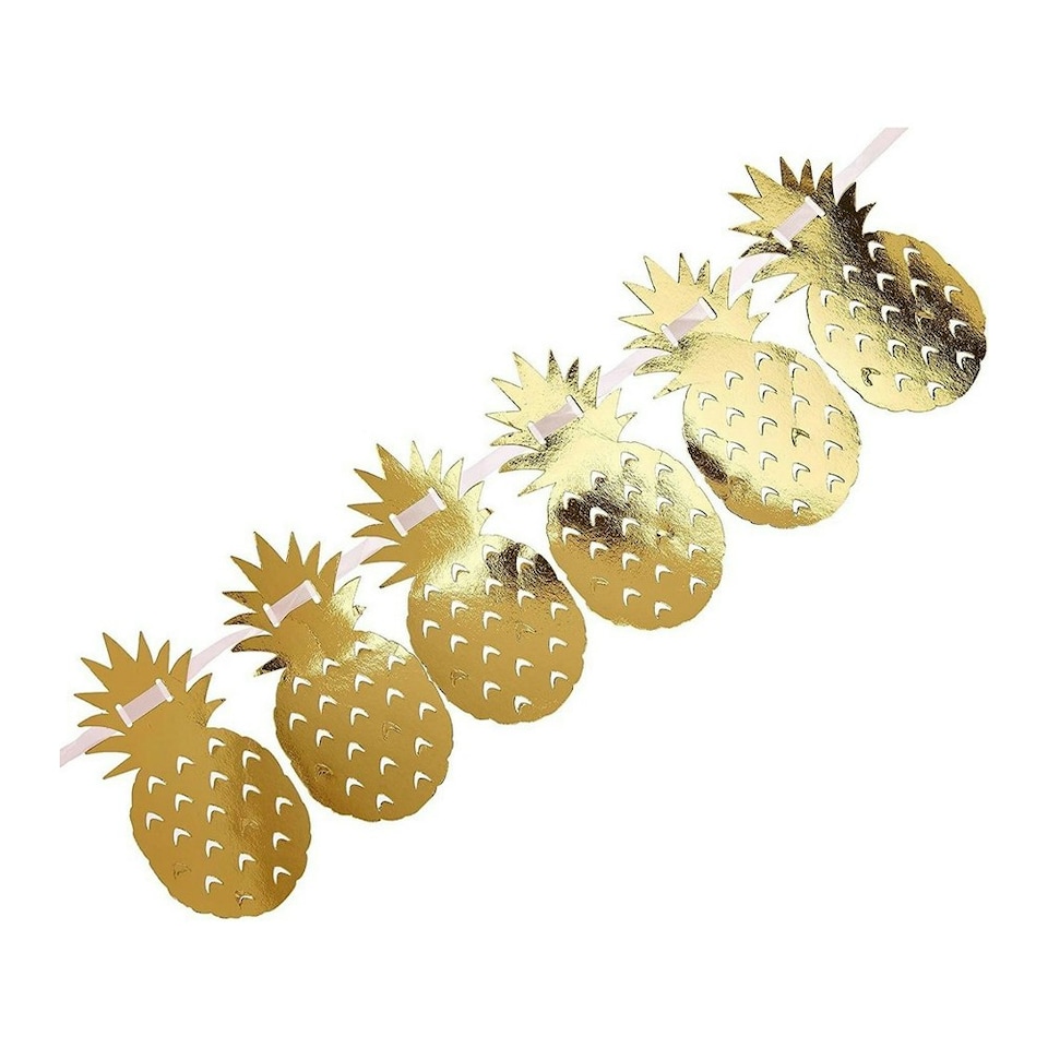 image 1 of Creative Party Twine Pineapple Banner - Gold - One Size