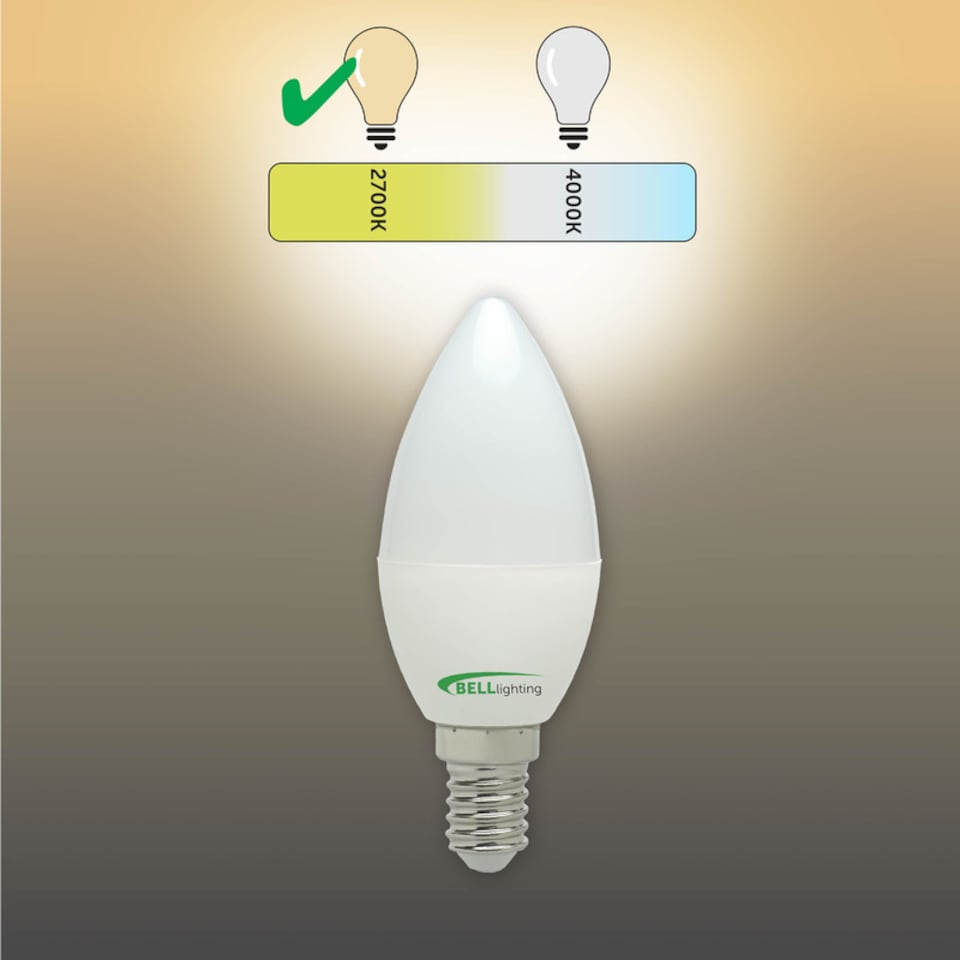 image 1 of BELL Lighting E14 LED Candle 4.7W Energy Saving Light Bulb Warm White 2700K