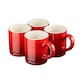 image 3 of Cooks Professional 4pc Espresso Cup Set - Stoneware Mini Mugs - 100ml | Red | Red
