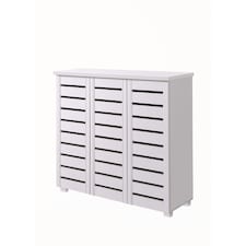 Essentials 5 Tier Shoe Storage Cabinet 3 Door Cupboard Stand Rack Unit White