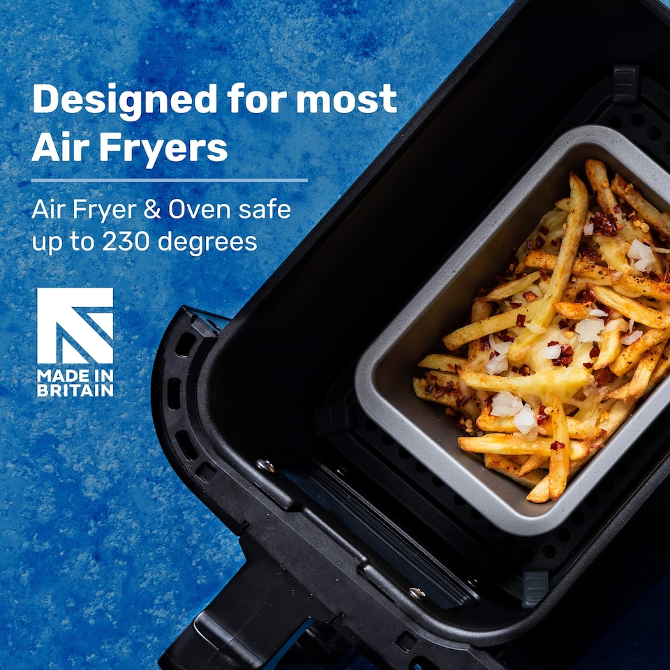 image 1 of BetterWare Air Fryer Accessories Set of 2 x 15cm Square Tins