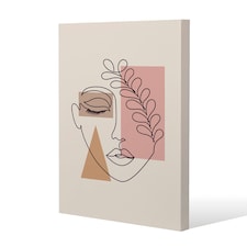 minimal line drawing of womans face (Canvas Print) 77 x 51 x 4cm