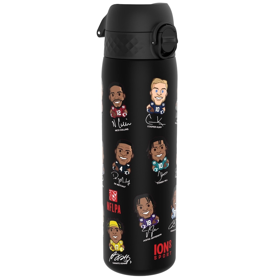 image 1 of Leak Proof Slim Water Bottle, BPA Free, NFL, 500ml (18oz) | Black | NFLPA Wide Receivers | One Size