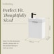 image 5 of Balterley Wall Hung Cloakroom Vanity Basin Unit with Handle Compact Bathroom Storage | White | Satin White | 438 x 400 x 222mm | 1