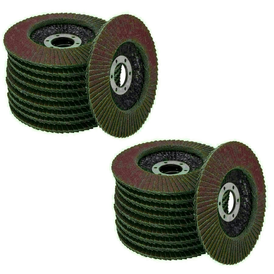 image 1 of 20 x Flap Discs 80 Grit Angle Grinder 4.5" (115mm) Flat Sanding Grinding TE232