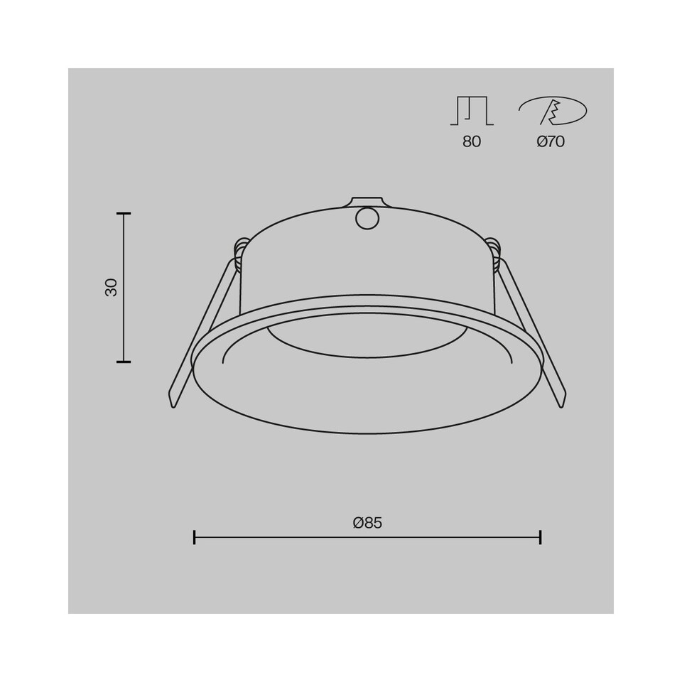 image 1 of Slim Recessed Downlight Matte Gold 1xGU10