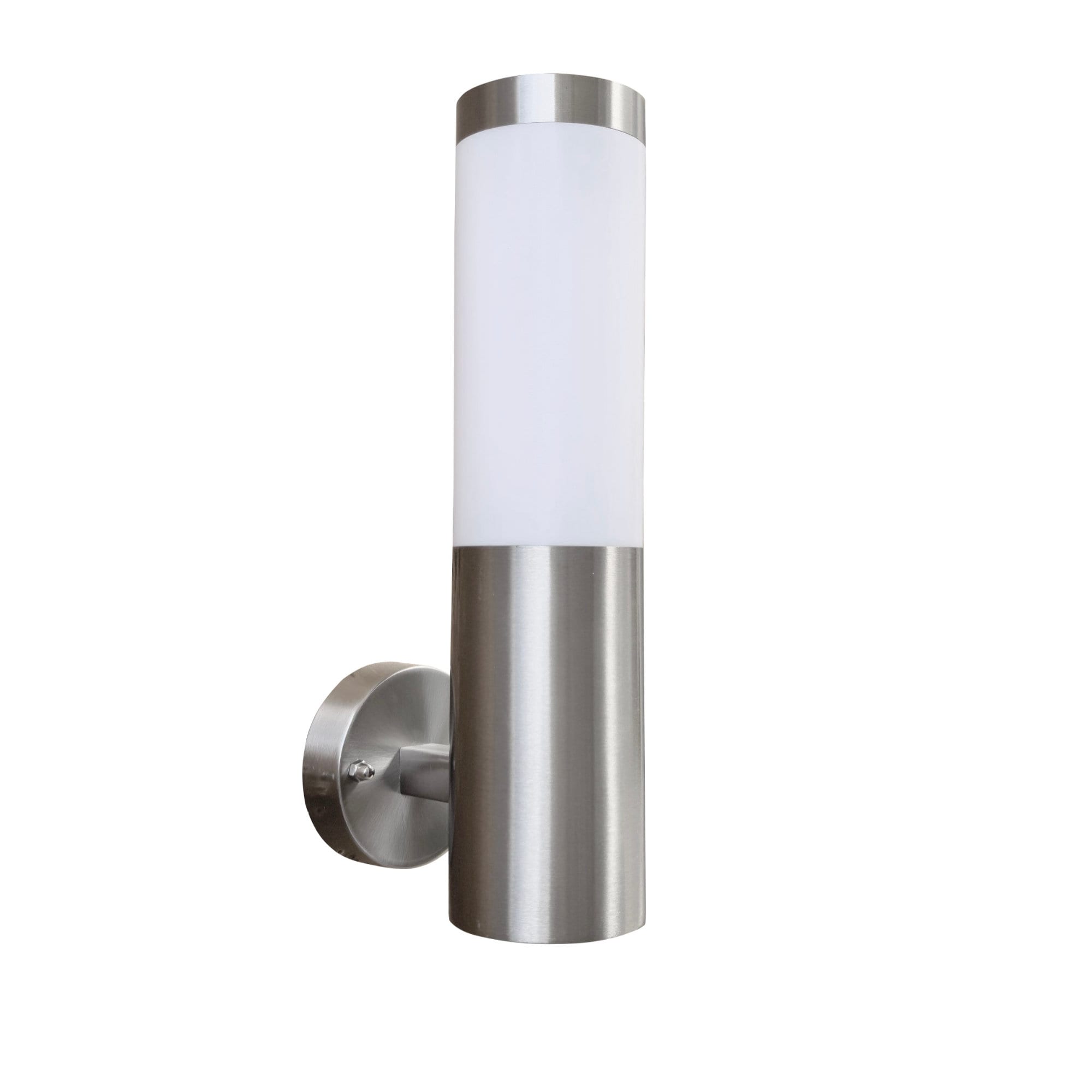 First Choice Lighting Carlton Stainless Steel Outdoor Wall Light in Silver