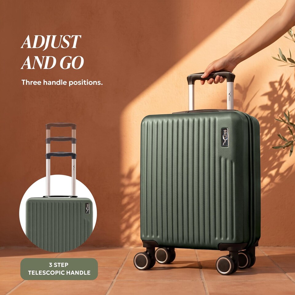image 1 of Lugg Vacay Hard Shell Cabin Suitcase ABS 360 Spinner Wheels Water Resistant (45x33x20cm)