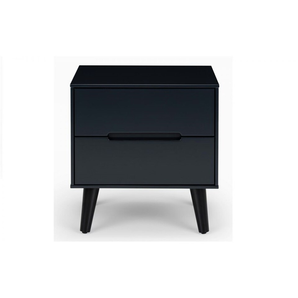 image 1 of Retro Anthracite Bedside Chest - 2 Drawers