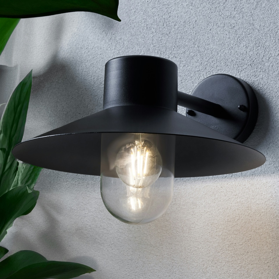 image 1 of Heston Outdoor Wall Light, Black