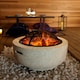 image 2 of Charles Bentley 60cm Round Magnesia Fire Pit with Mesh Cover Cooking Grill