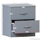 image 4 of Vida Designs Riano 3 Piece Bedroom Set (2 Drawer Bedside Chest, 5 Drawer Chest, 3 Door 2 Drawer Mirrored Wardrobe), Grey (5)