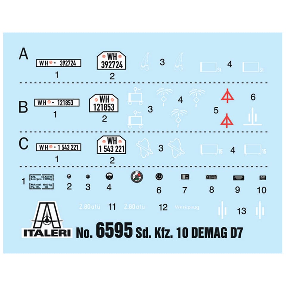 image 1 of Italeri Sd. Kfz. 10 Demag D7 with 7.5cm lelG 18 and Crew Military Model Kit Scale 1-35
