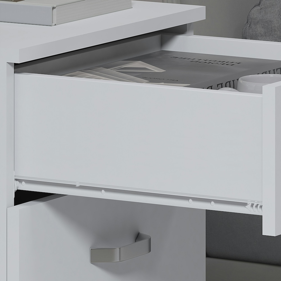 image 1 of FWStyle Tunis 3 Drawer Bedside Chest Matt White
