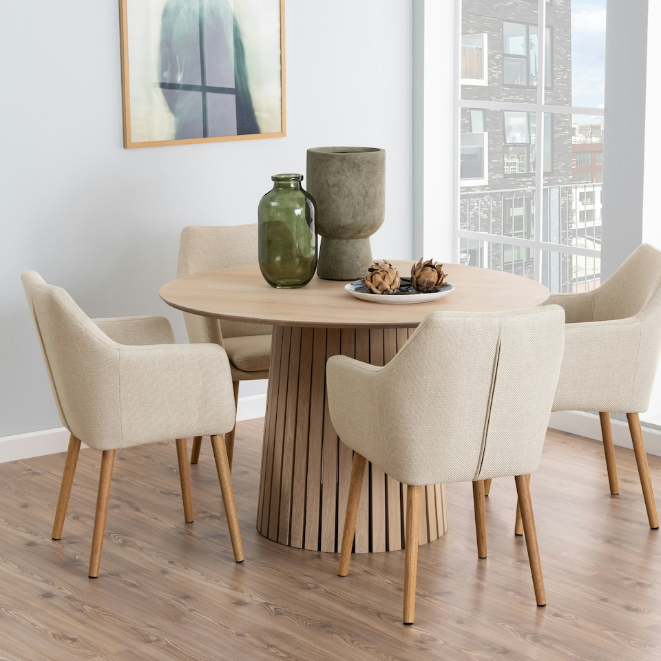 image 1 of Christo Round Dining Table in White Oak