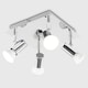 image 3 of ValueLights Pair Square Chrome 4 Way GU10 Ceiling Spotlights