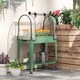 image 7 of Outsunny Mobile Raised Garden Bed with Greenhouse Cover, Green | Green | Green