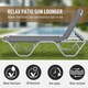 image 3 of Outsunny Sun Lounger Relaxer Recliner with 5-Position Adjustable Backrest Silver