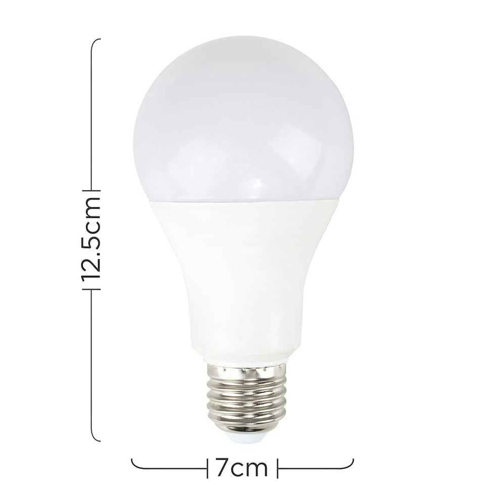 image 1 of ValueLights 5 Pack E27 White Plastic GLS LED 15W Cool White 6500K 1520lm Light Bulb