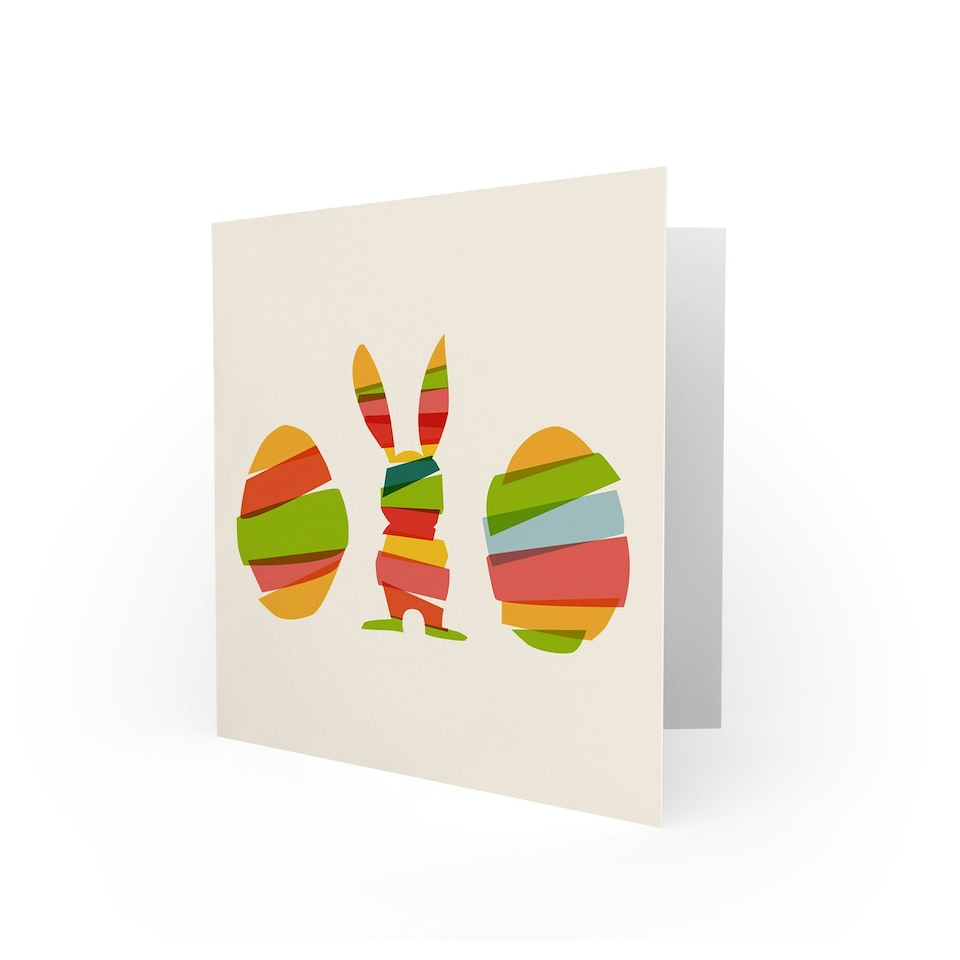 image 1 of Bunny Egg Abstract Rabbit Easter Card