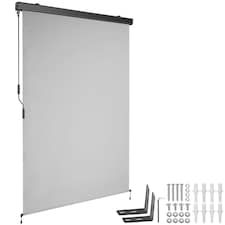 Vertical Awning Eloise - installation materials included, retractable, UV blocking | Grey | light grey | 120 x 250 cm | 1
