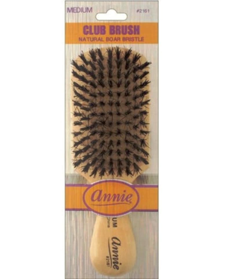 image 1 of Annie Natural Boar Bristle Medium Club Brush 2161