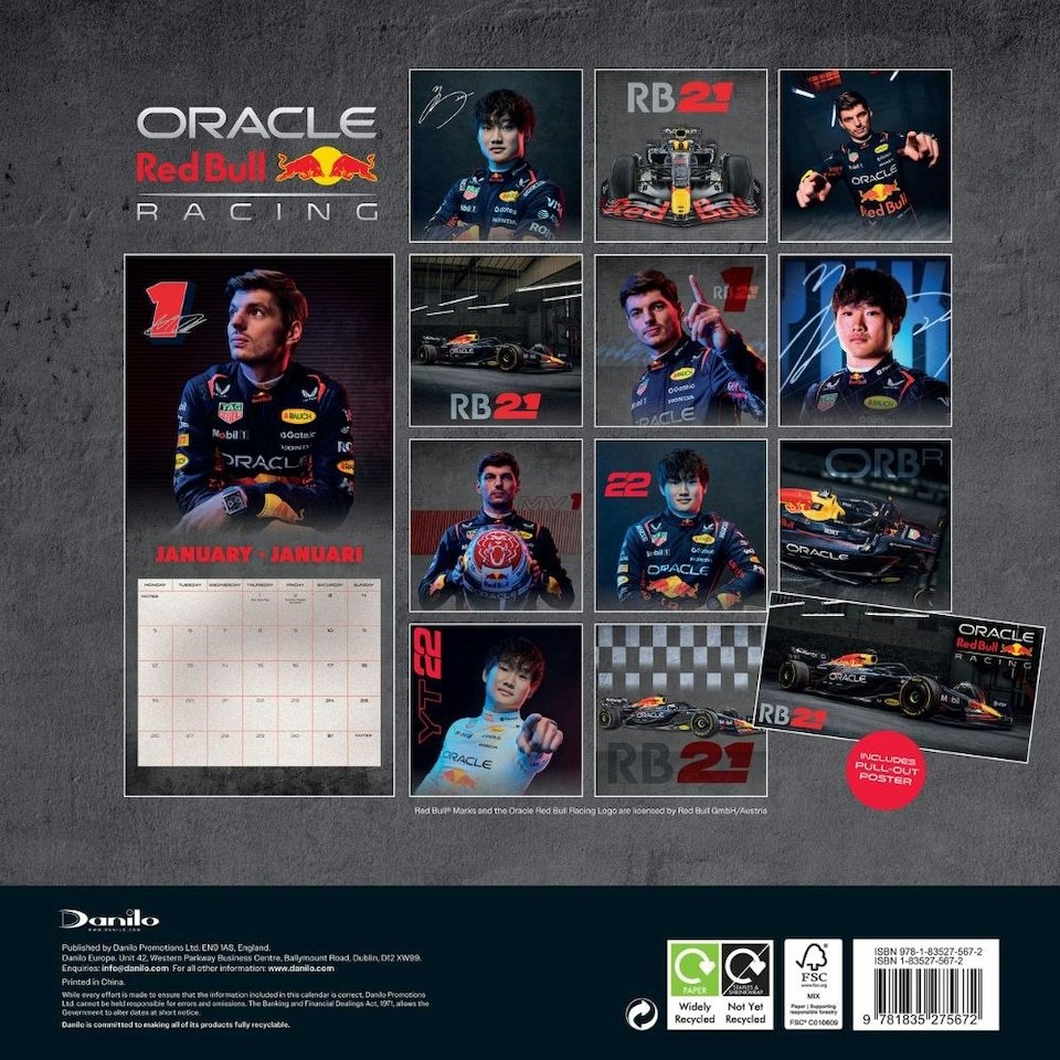 image 1 of RED BULL RACING 2026 SQUARE CALENDAR