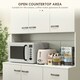 image 4 of HOMCOM Freestanding Kitchen Cupboard, Storage Cabinet with Doors Cream White 