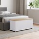 image 7 of Vida Designs Arlington Storage Ottoman Bedroom Hallway Chest Bench, White & Oak | White | White