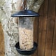 image 3 of Tom Chambers 2 Port Garden Wild Bird Hanging Hammered Steel Black and Silver Seed Feeder