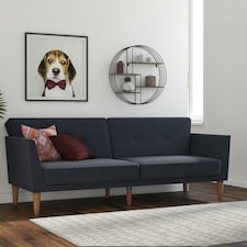 Regal 3-Seater Sofa Bed in Blue Fabric | Blue | BLUE | Three Seater