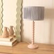 image 2 of ValueLights Bobbins Rose Table Lamp Pleat Powder Blue Shade and Bulb