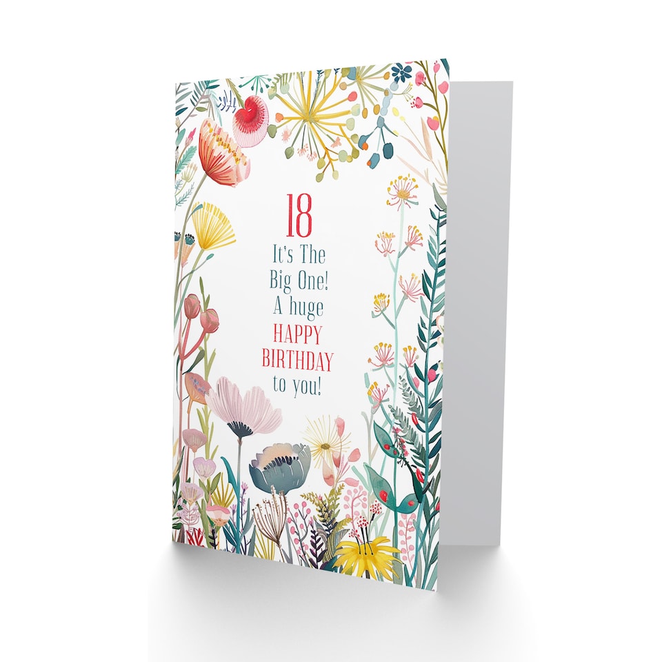 image 1 of Greeting Card The Big One 18 Year Old Milestone Floral Flowers