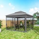 image 9 of Outsunny 3 x 3m Pop Up Gazebo, Doubleroof Garden Tent with Netting and Carry Bag, Party Event Shelter for Outdoor Patio, Dark Grey