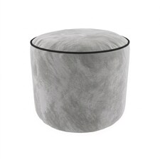 Luxury Velvet Round Bean Bag Ottoman Soft Plush Velvet Stool Pouffe | Silver