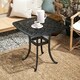 image 6 of Outsunny 54 x 54cm Aluminium Outdoor Garden Side Table w/ Umbrella Hole, Black 