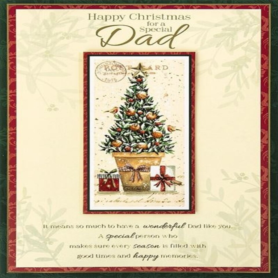 Christmas Tree Dad Handmade Nice Verse Large Xmas Card