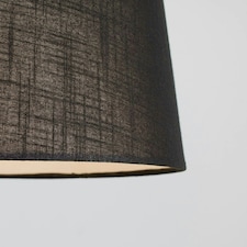ValueLights Modern Tapered Black Faux Linen Ceiling Pendant Table Lamp Light Shade