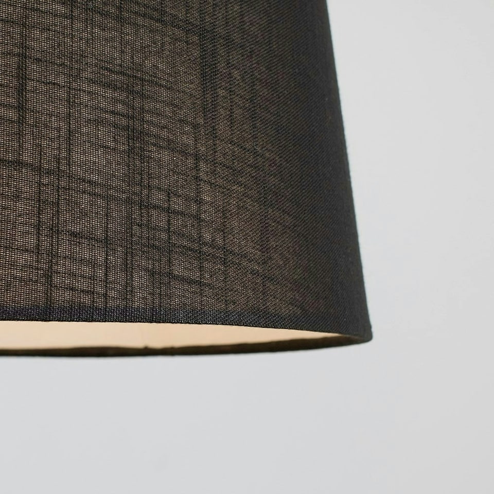image 1 of ValueLights Modern Tapered Black Faux Linen Ceiling Pendant Table Lamp Light Shade