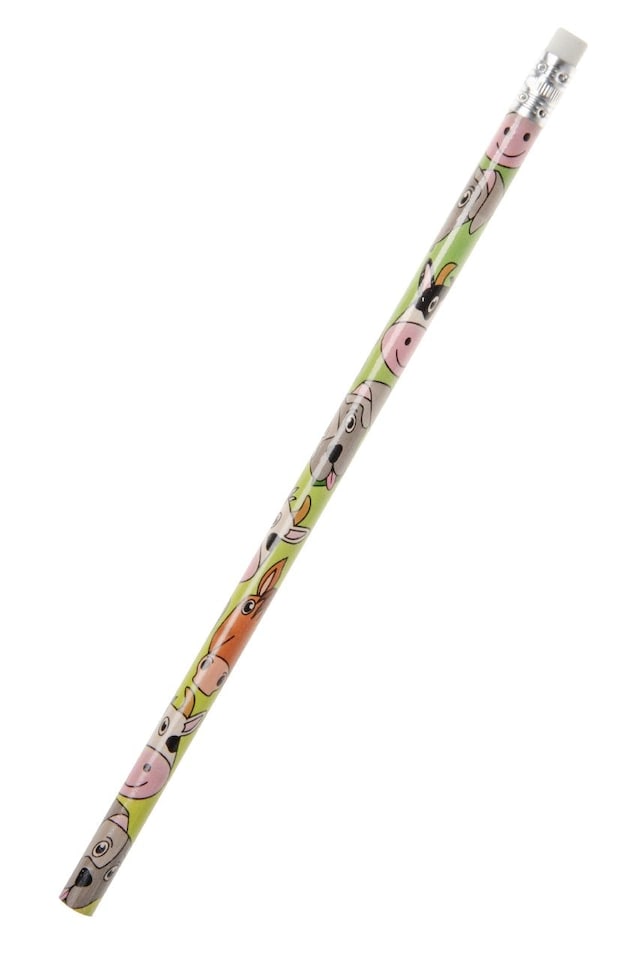image 1 of Pack of 12 Farm Animals Design Pencils with Eraser