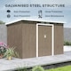 image 3 of Outsunny 9 x 4FT Metal Garden Storage Shed w/ 2 Door, Light Grey Wood Grain Grey