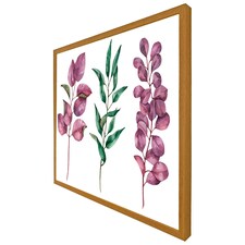 Purple & green leaves (Picutre Frame) Brown | Oak | L