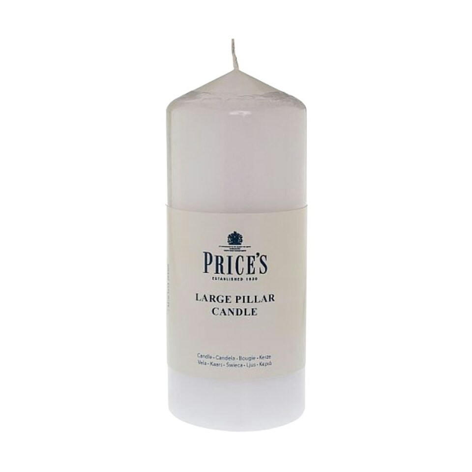 Prices Pillar Candle White 6 - One Colour - One Size