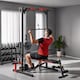 image 2 of SPORTNOW Multi-Function Power Rack, Cable Crossover Machine with Pull Up Bar, Lat Pull Down System, Squat Rack, Barbell Bar, Landmine, Plate Storage Posts, for Home Gym Workout