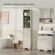 image 2 of Vonhaus Victoria Stone Freestanding Tall Bathroom Storage Cabinet with 6 Shelves