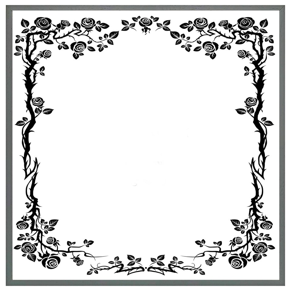 image 1 of Rose & vine silhouette (Picture Frame) Brown | M