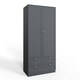 image 4 of FWStyle Artus Shaker 2 Door 2 Drawer Combination Wardrobe Matt Grey Grey